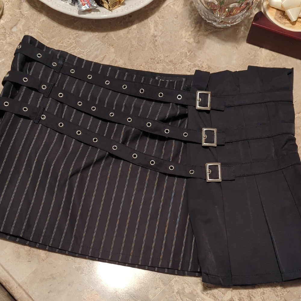 Black Striped Women's Skirt